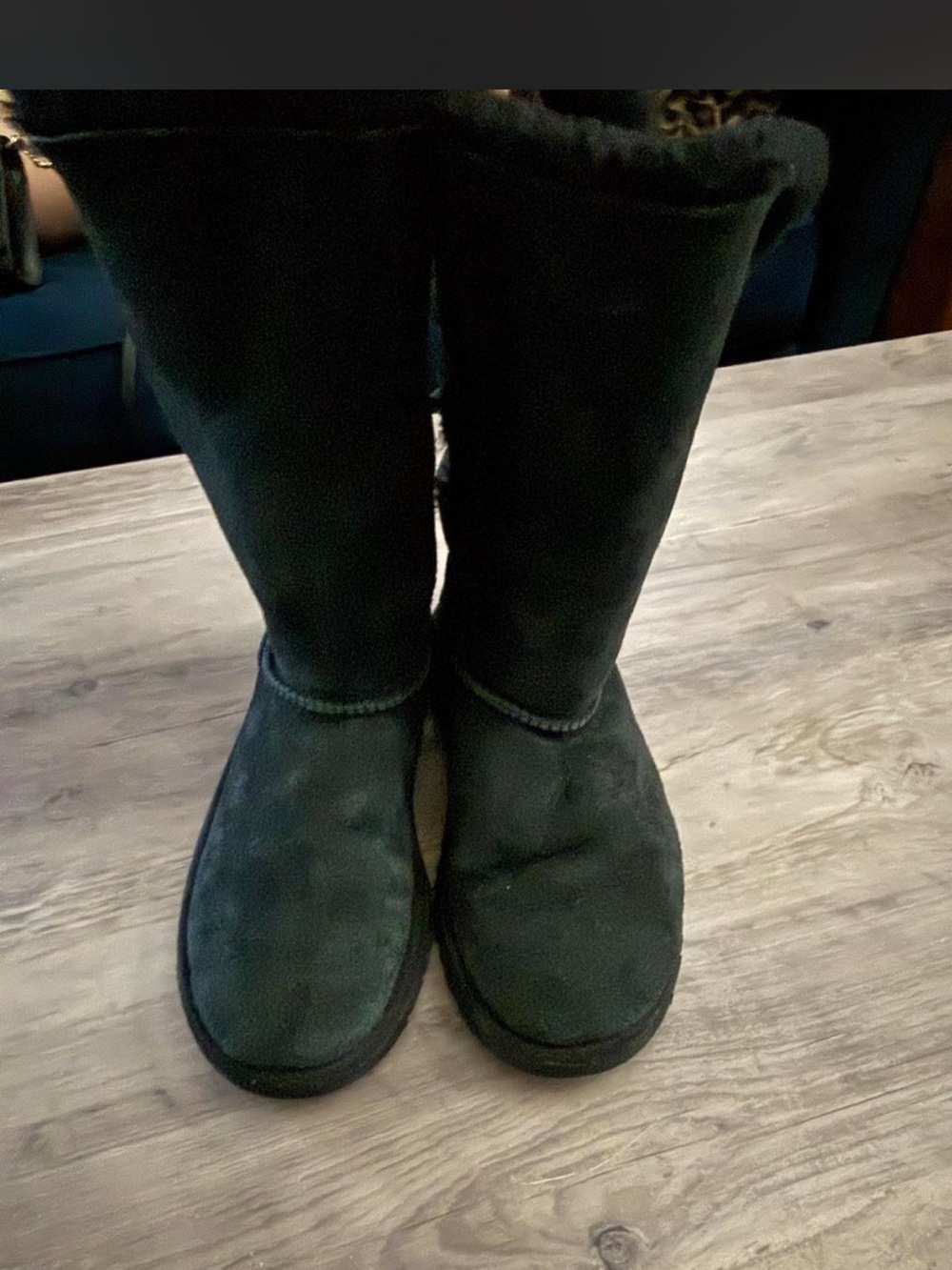 UGG Black Classic Tall Suede Shearling Boots
